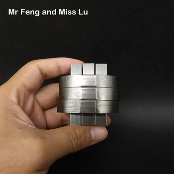 Siva Barva Zvonil In Zvonil Kong Ming Zakleni Zbirko Čistega Aluminija Zlitine CNC Proizvodnjo Modela Kovinski Puzzle Rešitev Pripomoček Igrača