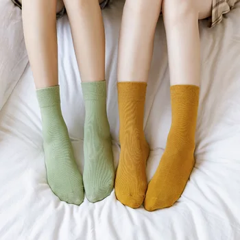 10 kos = 5 parov Ženske nogavice Bombaž Barva Nove Jesensko Zimske korejskem Slogu Macarons Candy-Barvne Nogavice ženske