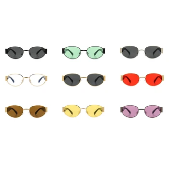 Peekaboo ženska ovalne sončna očala moških steampunk zlata, rdeča, zelena dame retro očala kovinski okvir 2019 poletje modni dodatki