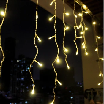 Božič Garland LED Zavese Ledenica Niz Luči EU Plug Droop za 0,4-0,6 m Vrtna Ulica Center Kapi Zunanji Dekorativni nočna Lučka
