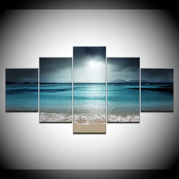 5 Plošče, Modularni Moda na plaži ocean morje Slike Wall Art 5 Kos Tiskanje Fotografij, Platno Slikarstvo Doma Dekor Umetnine