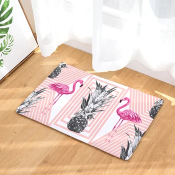 Flamingo Tiskanje Vhod Preproga Listnih Vzorec Dnevne Sobe Preproga Vpojni Kuhinjski Preprogo Doma Dekor Anti Slip Kopalnica Mat