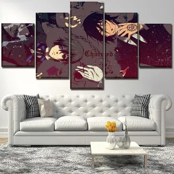 Platno Umetnosti HD Tiskanja Slikarstvo Domu Dekorativni Modularni Okvir 5 Plošči Anime Black Butler Code Geass Plakat Sodobne Umetnine