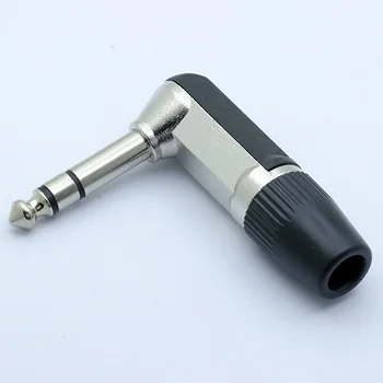 10PCS 3PIN 6,35 mm Jack Zvočnik Mikrofon Priključite 6,35 mm 3 Pole Mono Moški Jack pravim Kotom Kitara Plug Adapter Priključek