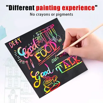 Magic Color Mavrica Nič Art Papir, Kartice Nastavite z Grafiti Šablona za Risanje Palico DIY Umetnost, Slikarstvo, Igrače za Otroke