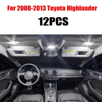 Za 2001-2019 Toyota Highlander Bel avto dodatki Canbus Napak LED Notranjosti Branje Svetlobe Svetlobni Kit Zemljevid Dome Licenco