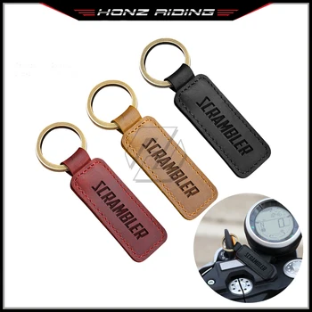 Za Honda, Yamaha, Suzuki, Harley Triumph Ducati Scrambler 800 1200 Motocikel Cowhide Keychain Key Ring