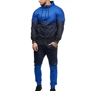 ZOGAA moda Casual moški znoj obleko ulične s kapuco vrh šivom barve sweatsuits 4 barve trenirko za moške 2 kosov set