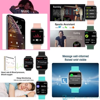 NOVO Poln na Dotik Pametno Gledati Ženske Fitnes Tracker Smartwatch Ženske Elektronika Šport Pametna Ura Za Android IOS Pametno uro