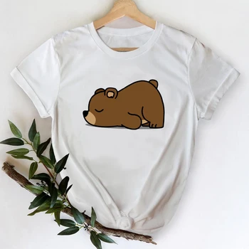 Majice za Ženske 2021 Živali Medved Dekle 90. letih Risanka Kawaii Oblačila Tiskanje, Grafično Tshirt Vrh Damo Natisniti Ženski Tee T-Shirt