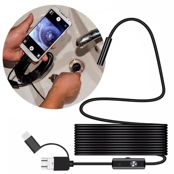 7.0 mm Endoskop Kamera HD Mini USB-Endoskop 6LED Kabel Nepremočljiva Prilagodljiv Pregled Borescope za Android PC 1m 2m 5m 10 m