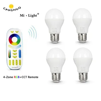 Mi Lahka Zatemniti Led Žarnice E27 6W RGBCCT led Svetilke, Okrasni Razsvetljava +FUT092 2.4 G RF LED Inteligentni Daljinski upravljalnik