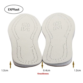 EXPfoot Pravega usnja Knockkne za nego stopal Pronation ortopedije silikonski gel pete blazine vložek čevlji pad noge edini moški in ženske