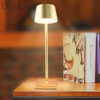 LED Aluminij Zlitine Nepremočljiva Namizna Svetilka na Dotik Zatemnitev Polnilna Kovinske Mize Luč za Bar Spalnica Študija Branje Knjige Svetlobe