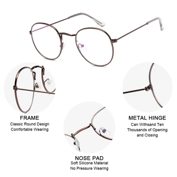 FUQIAN Klasičen Okrogel Okvir Očal Ženske Moški 2020 Mode Optični Okvirji Jasno Objektiv Branje Steklo