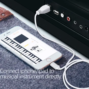 3 v 1 OTG klavir Kabel za IPhone, Da MIDI USB Instrument Tipkovnico Adapter mobilni telefon Električni Klavir Priključek Boben USB KABEL