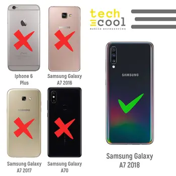 FunnyTech®Silikonsko Ohišje za Samsung Galaxy A7 2018 l črni marmor teksturo