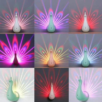 Noč Svetlobni Projektor 7 Barva Spreminja, LED Pav Stensko Svetilko Z Smart Touch Daljinski upravljalnik Domu Dekorativni 3D Stenske Svetilke