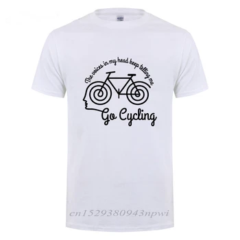 Glasove, ki so V Moji Glavi T Shirt Smešno za Rojstni dan Za Moške Oče, Oče, Mož Cikel Cyclinger Izposoja O Vratu Priložnostne T-shirt