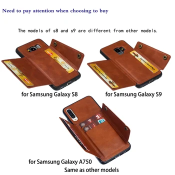 Kartice Denarnice A10 A50 Primeru Telefon za Samsung Galaxy S10 S8 S9 Opomba 10 9 Plus S10e A20S A20 A30 A40 A70 M10 M20 M30 A90 5G Pokrov