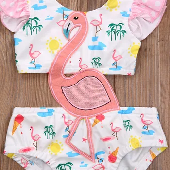 2021 Flamingo Dekleta Kopalke Tiskane otroške Kopalke Dekleta kopalke enodelne Plažo 0-3Years