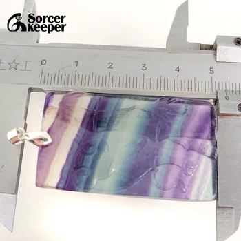 Pravi Ročno izrezljane Naravnih Multicolor Mavrica Fluorite Kristalno Gem Kamen Obesek Kroglice za Nakit, Izdelava DIY Nakit BD181