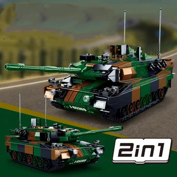 Vojaške Serije 2-v-1 glavni bojni tank pol-track oklepna vozila vojak Številke DIY Model Stavbe, Bloki, Opeke, Igrače, Darila