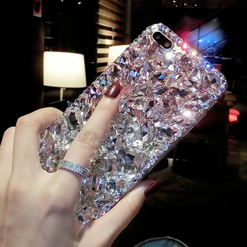 Za Samsung A21S Primeru 3D Diamond Bleščice Bling Ogledalo Telefon Primerih Za Samsung Galaxy A21S A 21S A21 S 6.5 palčni Laser Nazaj Pokrov