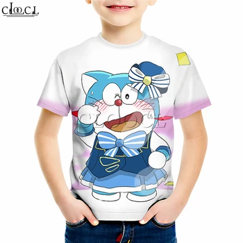 Risanka Doraemon Otroci T Srajce Fant Dekle 3D Tiskanja Japonski Anime Kratek Sleeve Majica Baby Smešno Mladi Harajuku Vrhovi