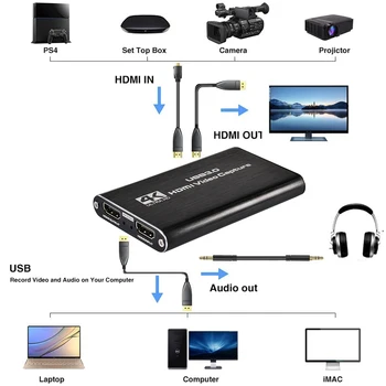 1080P USB3.0 Zajem Video Kartica, HDMI, USB 3.0 1920x1080 Naprave za Zajemanje Igre Zapis Polje Za Youtube Živo Oddaja