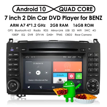 Android 10 2 Din Avto Multimedijski Predvajalnik, GPS Za Mercedes/Benz/Sprinter/B200/B-razred/W245/B170/W169 Radio CSD DAB+ DSP RDS DTV BT