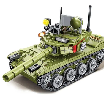 SEMBO 324pcs Vojaške Določa Glavni bojni Tank ww2 gradniki Orožje Številke Vojske Mesto Razsvetlil Opeke Igrače Za Otroke Darilo