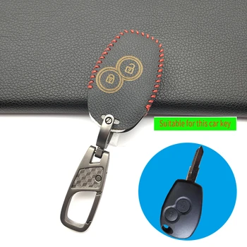 Najnovejše ročno zašiti slog usnje avto ključ kritje za Renault Clio Dacia Logan Sandero Megane Modus Espace Kangoo keychain