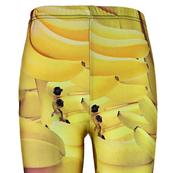 LEIMOLIS 3D tiskanih fitnes push up vaja ženske dokolenke sadje Banana plus velikost Visoko Pasu punk rock pants
