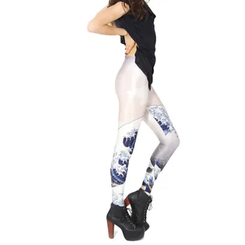 VIIANLES Visoko Kakovostne Hlače 3D Tiskanih Ženske Seksi Fitnes Hlače Activewear Elastični Vmesni Pas Hlače Spindrift Spusti Ladje