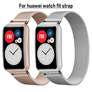 Milanese zanke Za Huawei Watch PRILEGAJO pasu Magnetnih kovin zapestnica iz nerjavečega jekla 2020 Manšeta correa Huawei Watch fit Traku
