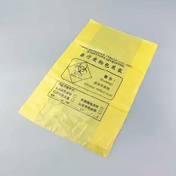 Laboratorijski Material Medicinske Smeti Vrečko Preizkusa Orodje Za Odstranjevanje Odpadkov Rumena Ravnim Ustjem Smeti Vrečko