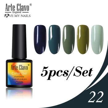 Arte Clavo 5pcs/Set Kave Rjave Barve Gel za Nohte, 8ml Jeseni Soak Off UV lakiery hybrydowe Vernis Gel Lak za Nohte Art Nova