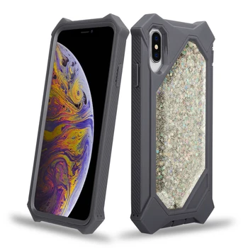 Yokata Živim Coque Primeru za iPhone Xs Max 7 6 8 Plus Primeru Hard case Za iphone X XR Bleščice Bling Tekoče Popolno Zaščito primeru