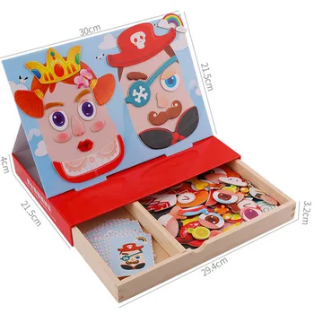 Magnet Puzzle Igrače Otroci Izobraževalne Igrače, Živali, Jutranje Obraz Igra ki Zabava za Večkratno uporabo Hladilnik Nalepke za Otroke Umetnosti Draf darilo