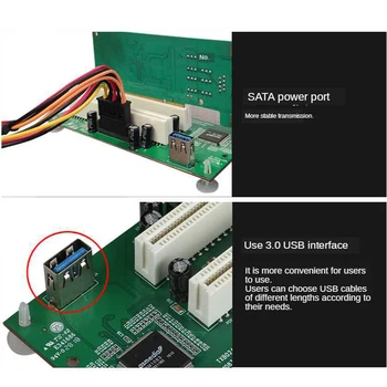 PCI-E Dual PCI Adapter za Kartico USB 3.0 Dodaj na Kartice Pretvornik podpira večino PCI kartice, kot so kartice PCI zvok/davčne/Glas/serijske kartice