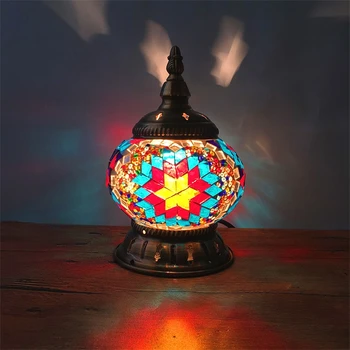 Turški Mozaik Lučka Bar Namizne Svetilke, Letnik Vitraž Dnevna Soba Tabela Svetlobe Spalnica Postelji Svetlobna Telesa Art Dekor