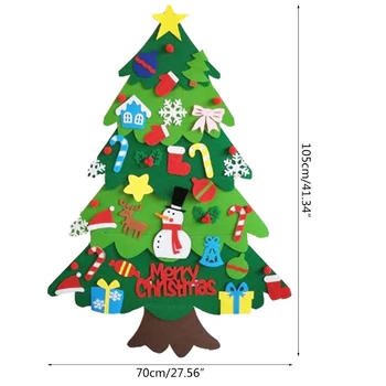 Otroci DIY Čutiti Božično Drevo Okraski Snežaka Okraski Otroke Novo Leto Darilo L4MB