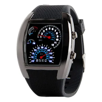 Moški LED Luči merilnik Hitrosti s Koledarjem Športni navdušenec armaturni Plošči Avtomobila Izbiranje Meter Watch XRQ88