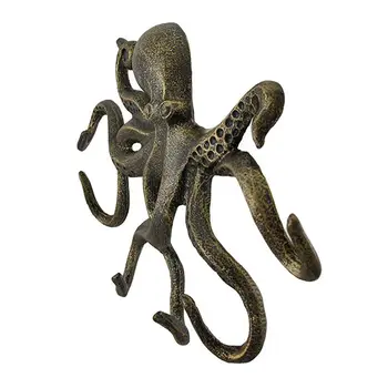 Litega Železa Hobotnica Ključ, Položeni Dekorativni Kavelj S 6 Popek Oblikovane Kljuke Obrti Nordijska Preprost Kovanega Železa Hobotnica Kljuka Antique