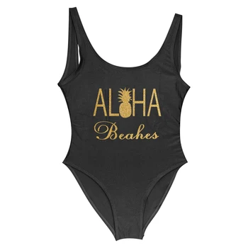 Slepi Tisk En Kos Kopalke Aloha Plaže, Nevesta, Kopalne Obleke, Ananas, Nevesta, Devica Čast Plažo Bachelorette Bikini