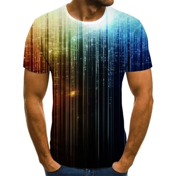 Trendy Poletje moška T-shirt Dame Majica 3D 3D Tiskanje Osebnost Kratek Rokav Hip Hop O Vratu na Vrh