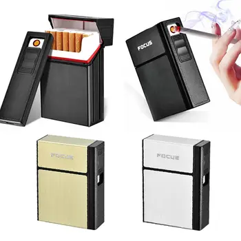 Ustvarjalne Cigarete Primeru Lažjih Poslovnih Izmenljive USB Elektronski Vžigalnik Polnjenje Lažji Dim Polje
