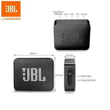JBL Pojdi 2 Mini Prenosni Brezžični IPX7 Nepremočljiva Bluetooth Zvočnik z Subwoofer Bass Učinek