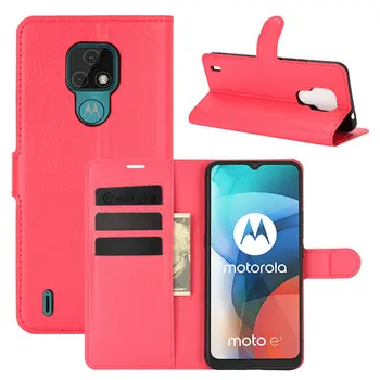 Flip Usnja Kritje za Motorola Moto E7 XT2052 1 2 3 5 6 za Moto E7 Plus XT2081-1 Denarnico, Telefon Primeru s Stojalom
